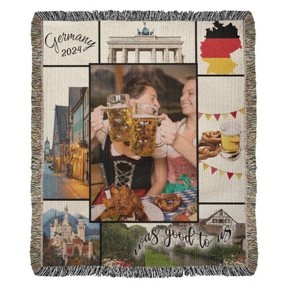 Germany Was Good To Us Custom Photo Memoir Woven Knit Blanket